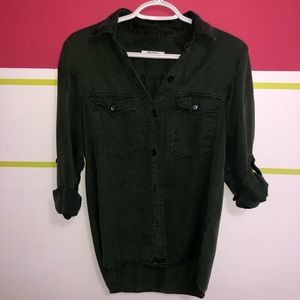 Zara Hunter Green button down shirt